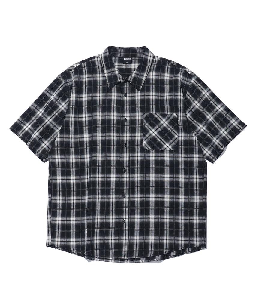 DISTN9NE One Pocket Over Check Short Sleeve Shirt Lq2Yu342_Black