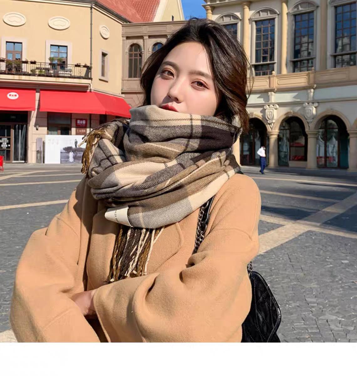 

Стильный женский зимний шарф 2024: Милый, Универсальный, Вдохновленный Ins, Нишевый дизайн, Высококлассный, Грелка для шеи 50x200