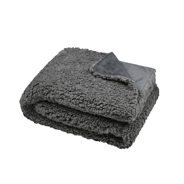 Plaid - Collection Dude - 130 x 150 cm - Gris souris - 100 % polyester doux