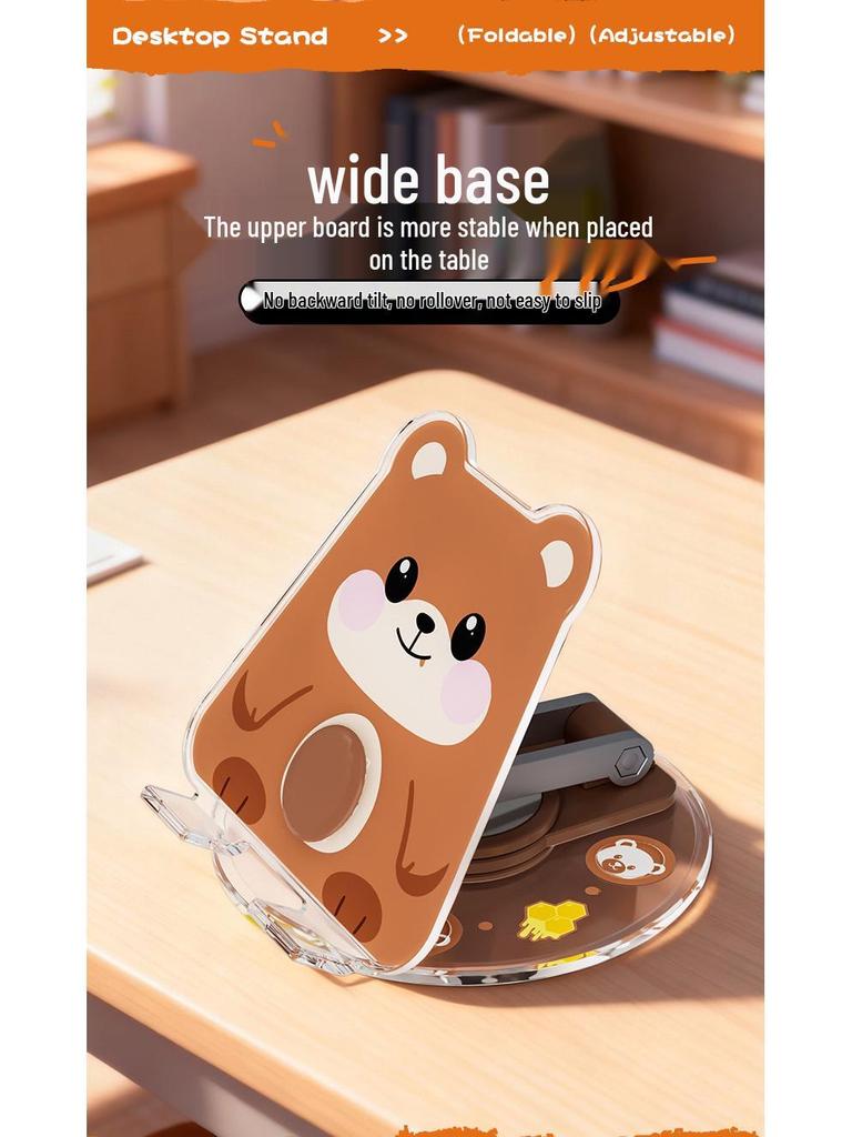 Cartoon Animal Acrylic Rotating Phone & Tablet Stand: Multi-functional, Portable & Desktop-Friendly