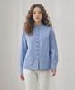 LBYL Sky Blue Cotton Stand Collar Button Shirt