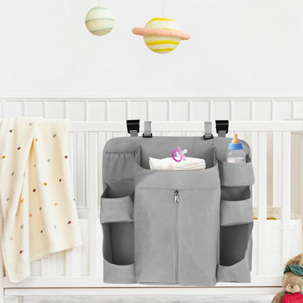 Hanging Diaper Stacker Ample Storage Nursery Organizer with 13 Pockets for Crib and Changing Table Organization