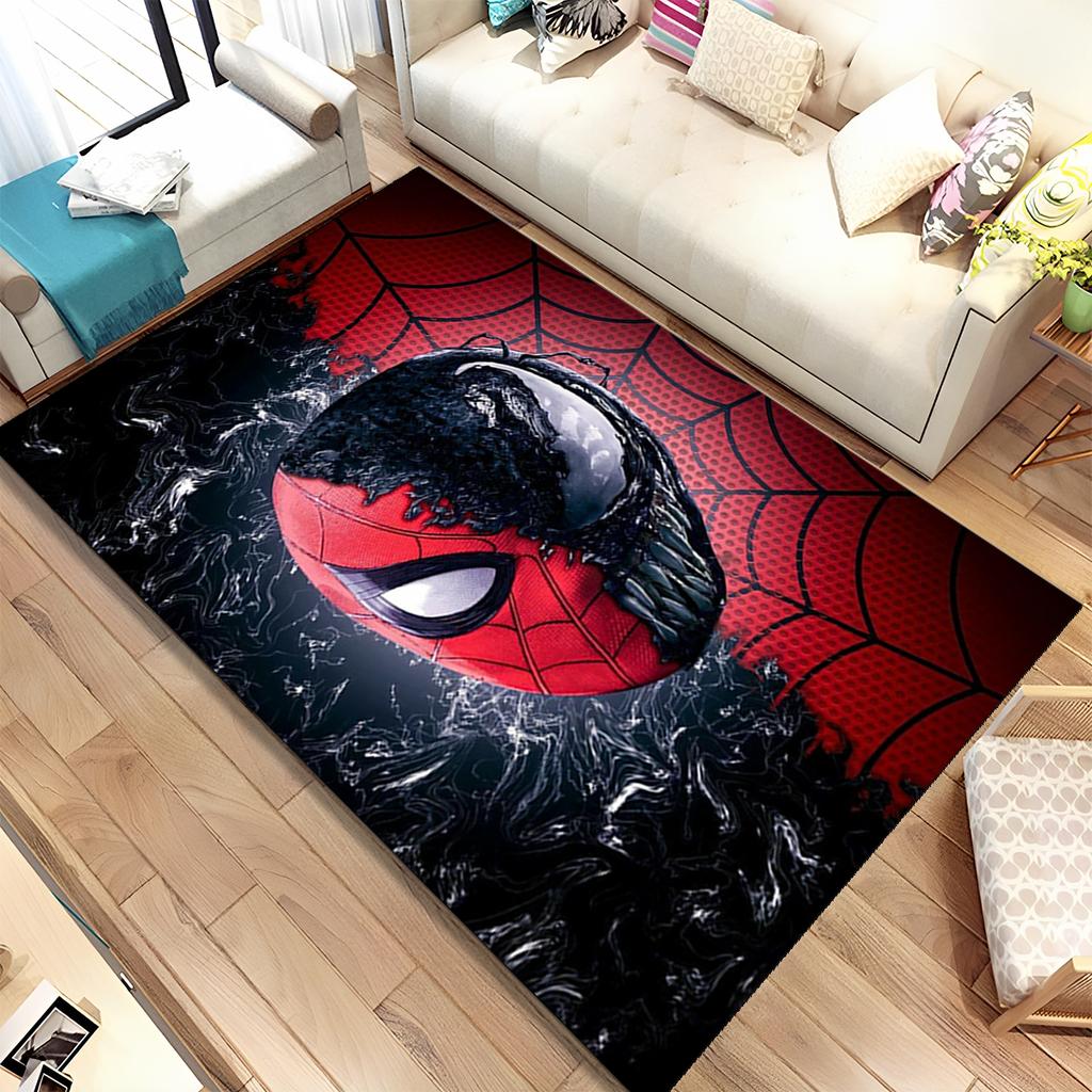 HD Cartoon Marvel Avengers Spiderman Teppich für Zuhause Wohnzimmer Schlafzimmer Sofa Fußmatte Dekor, Kinderteppich Rutschfeste Bodenmatte