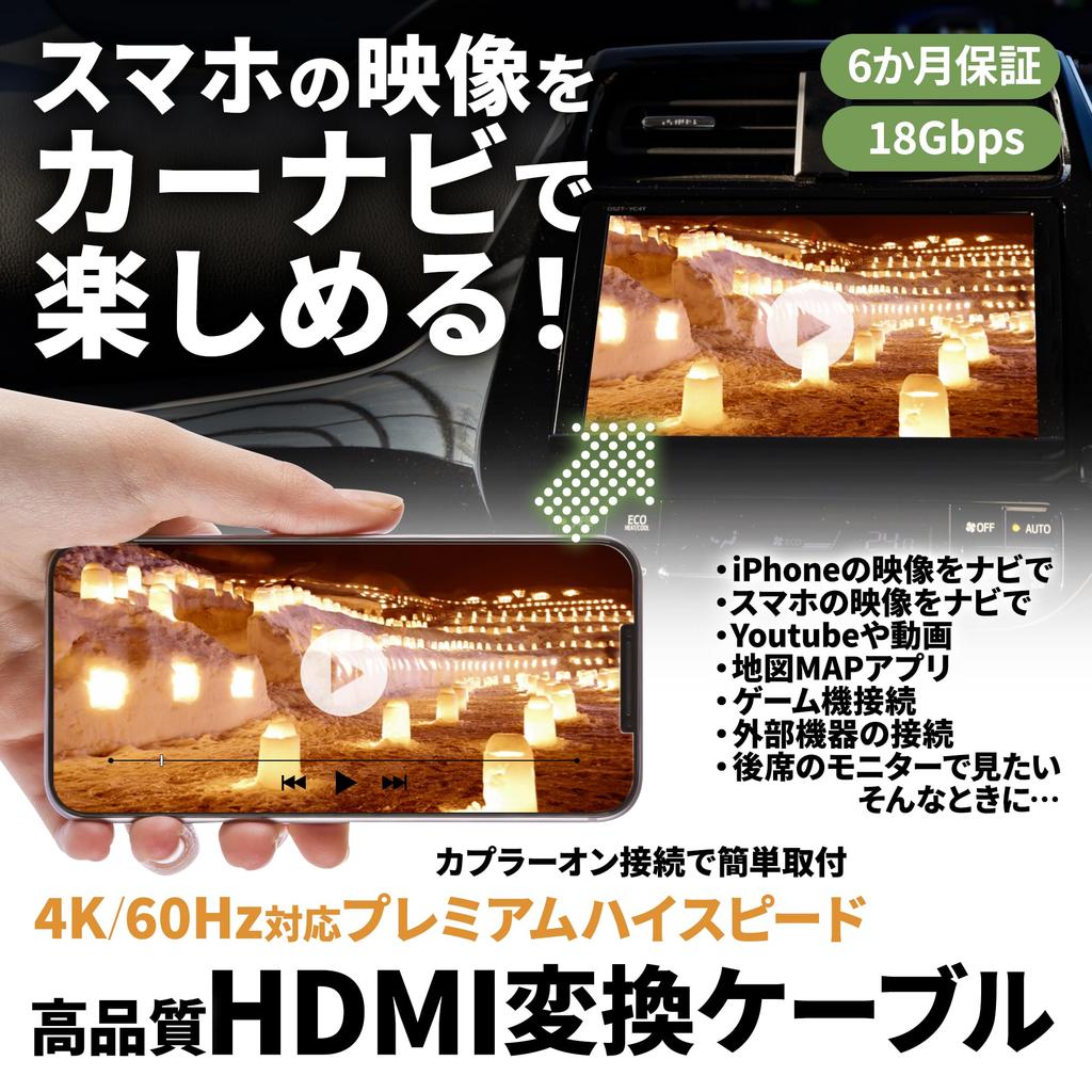 [Rn1363] HDMI Conversion Cable Mirroring In-Car Video Only E Type