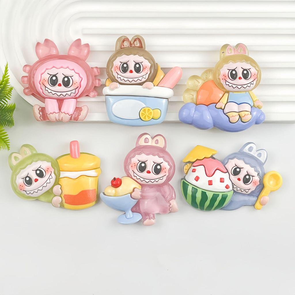 Cartoon Luminous Resin Accessories: Dessert Figures for Phone Cases, Hair Clips, Water Cups, Shoe Buckles, and Ornaments