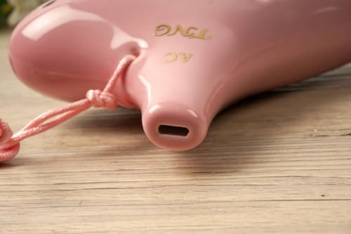 TNG Ocarina, Single [12-Hole / Alto / Pink], Premium C Key (AC) with Fingering Chart, Glazed Finish, for Wind Instruments