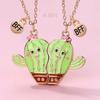Ein Mädchen 2-teiliges Set Cartoon-Tier-Serie Einhorn Meerjungfrau Capybara Anhänger Beste Freundin Halskette BFF Freundschaft Schmuck Geschenke