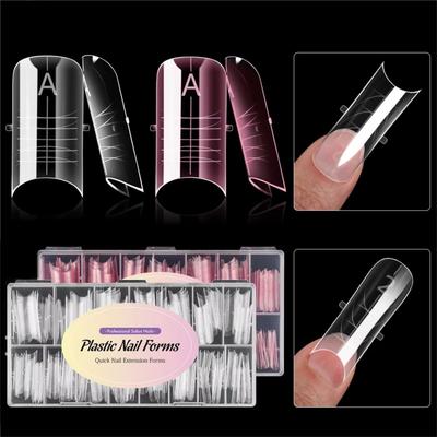 Geschenke Transparente Zehennagelformen DIY Halb-/Vollabdeckungs-Nagelverlängerungsformen Doppelköpfige Maniküre-Nagelform für Builder Gel