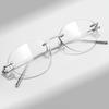 YIMARUILI Fashion Trendy Women's Cat Eyes Rimless Glasses Luxury Pure Titanium Ultra Light 9g Exquisite Eyeglasses Frame 25088WK