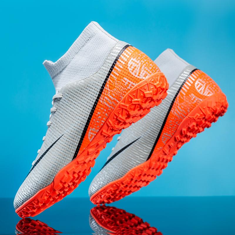 Professional Soccer Shoes TF Teenagers Durable Looking HighTops Training Shoes Adult Outdoors Non Slip Football Shoes