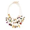 Retro Inlaid Diamond Heart & Insect Geometric Necklace for Women - Exaggerated Multi-Element Design