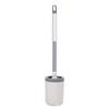 Universal Soft Bristle Toilet Brush with Long Handle and Base for Home Bathroom Cleaning