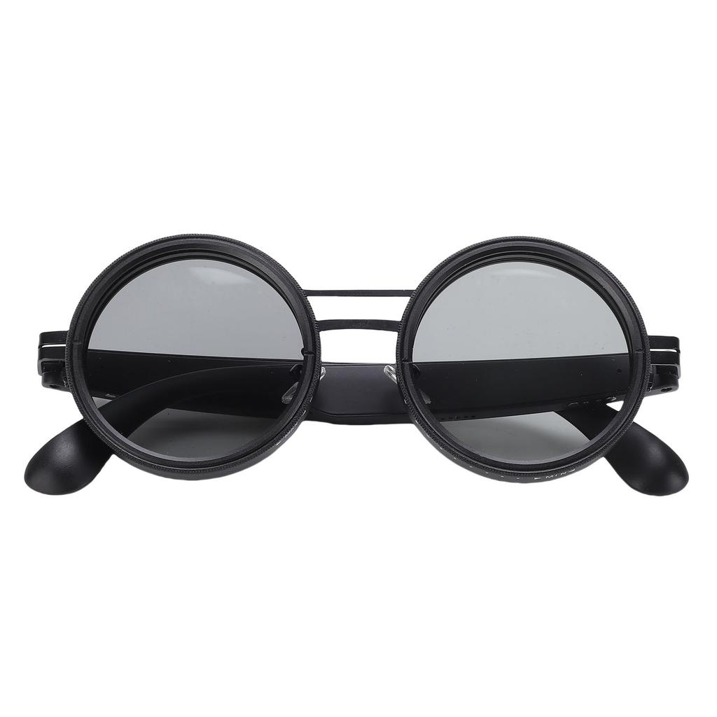 Smart Translation Glasses Round 52mm ND2-400   Dimming Polarized Sunglasses for Daily Use Travel