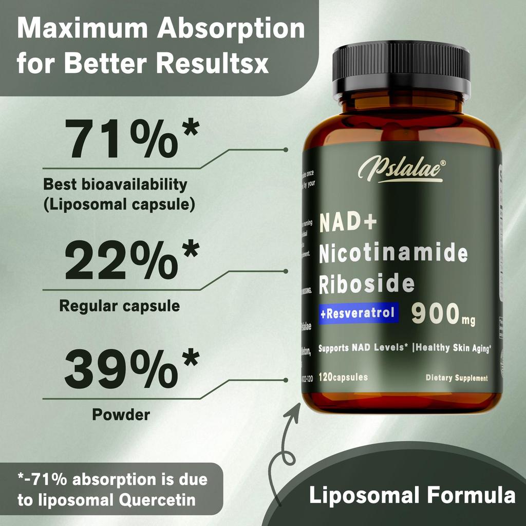 Liposomales NAD+Resveratrol - Hochreines NAD-Supplement mit Anti-Aging-, Energie-steigernden und Fokus-verbessernden Wirkungen