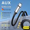 Type-C To 3.5mm Braided Audio Adapter Cable for Headphones and Car AUX.