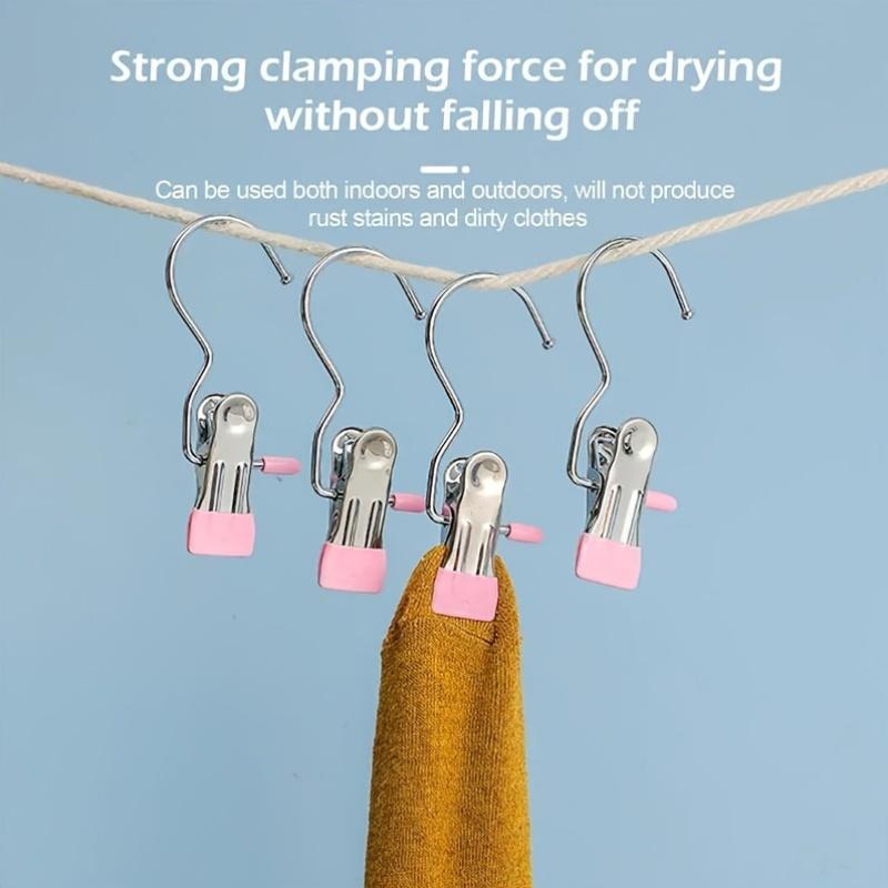 10pcs Metal Pants Hangers with Clips,Space-Saving Closet Organizer for Household Storage, Hat and Clothing Rack Accessories