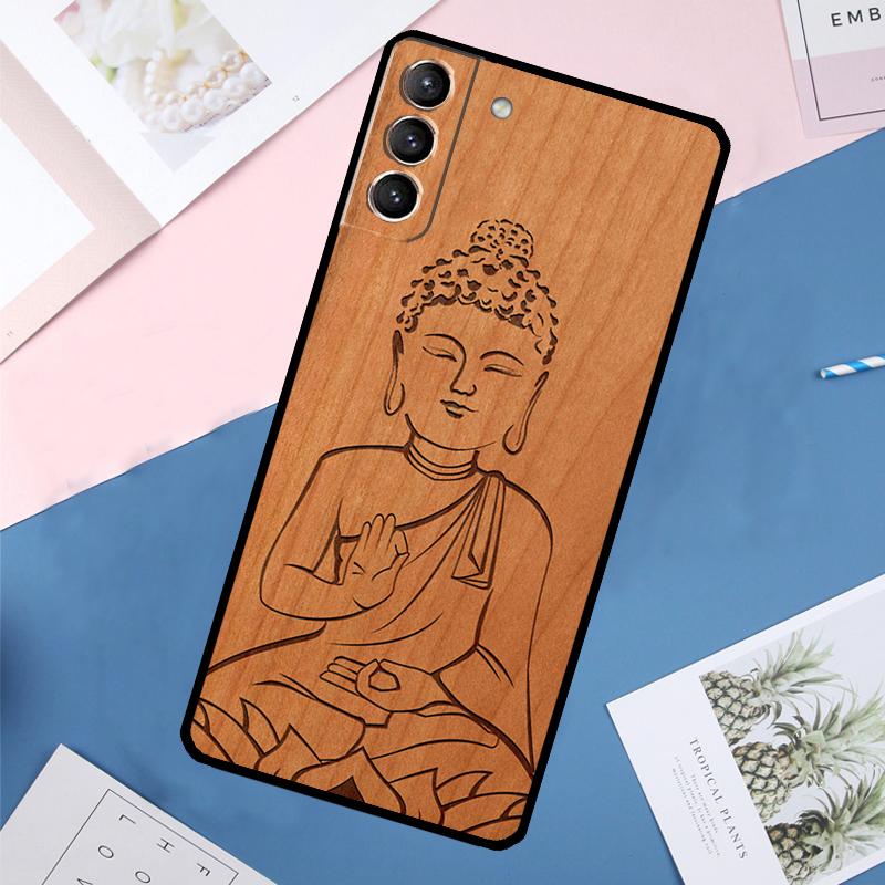Buddha Jesus Guadalupe Wood Case For Samsung Galaxy S24 Ultra S21 S22 S23 S25 Ultra S9 S10 Plus S20 FE S25 FE Back Cover