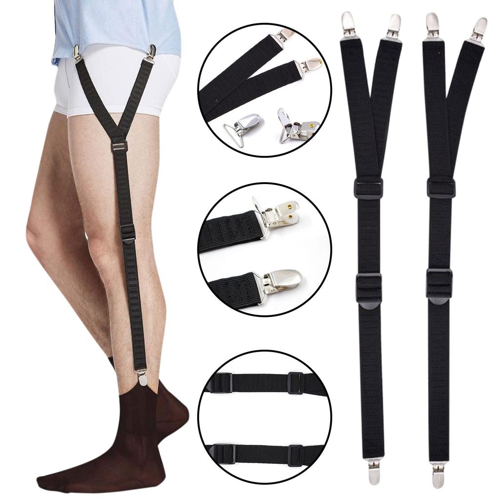 Shirt Stays Adjustable Soft And Smooth Elastic With Non Slip Clips Perfect Sock