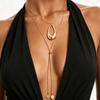 Teardrop Hollow Pendant Chain Snake Chain Y Chain Fashion Layer Necklace  Daily Commute