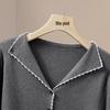 Damen Strick-Cardigan mit Revers und Knopfleiste