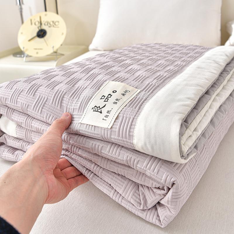 New Waffle Fiber Quilt, Summer Bare Sleeping Color Blocked Thin Quilt, Cool Air Conditioning Summer Quilt, Machine Washable