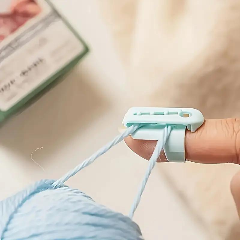 Plastic Finger Protector and Thread Guide for Knitters
