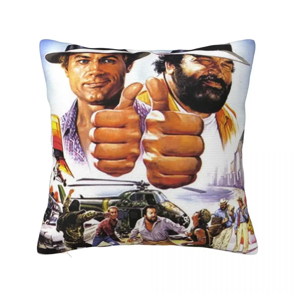 

Бад Спенсер Теренс Хилл Наволочка Принт Полиэстер Наволочка Легенды И Герои 3D Принт Наволочка Чехол Спальня 18 12x12Inch