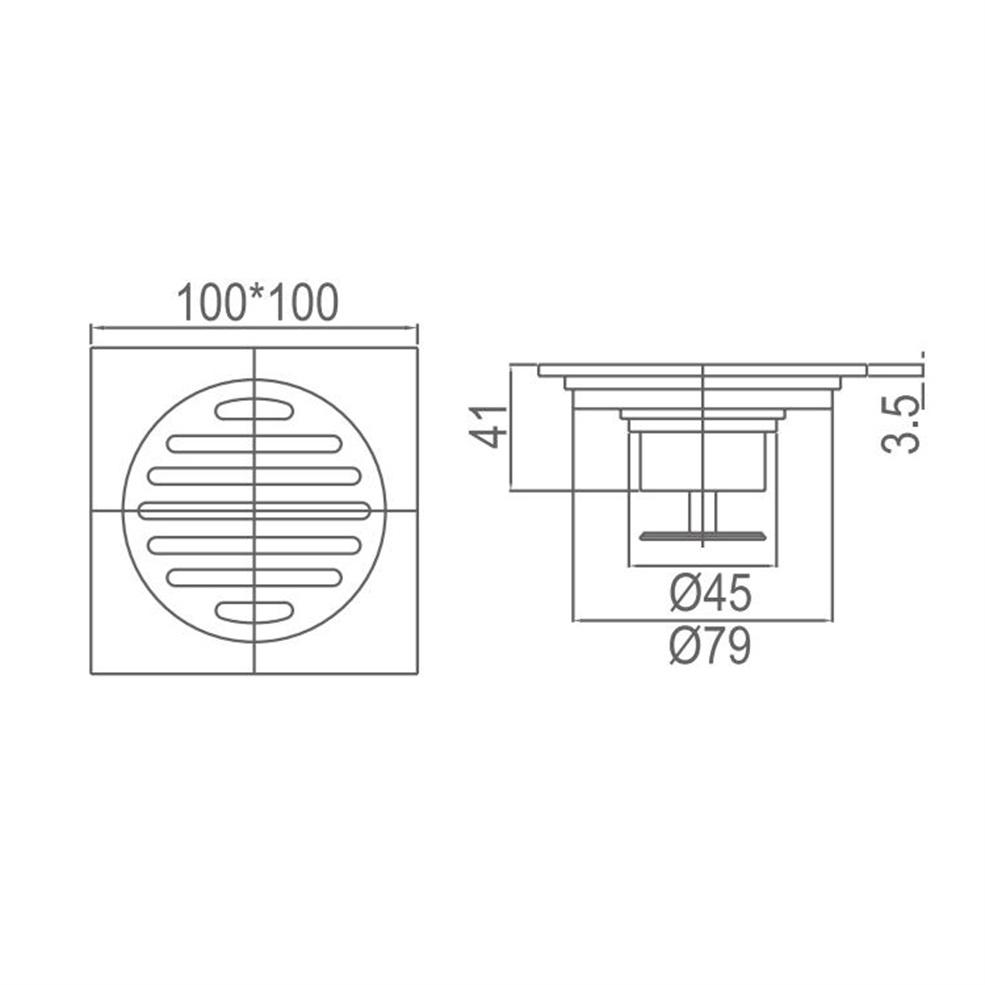 High Quality Stainless Steel Square Anti Odor Tile Insert Floor Drain for Balcony Bathroom