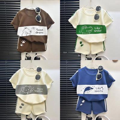 Set T-shirt a maniche corte a righe per bambini 2024 - Abbigliamento estivo in stile coreano per ragazzi e ragazze