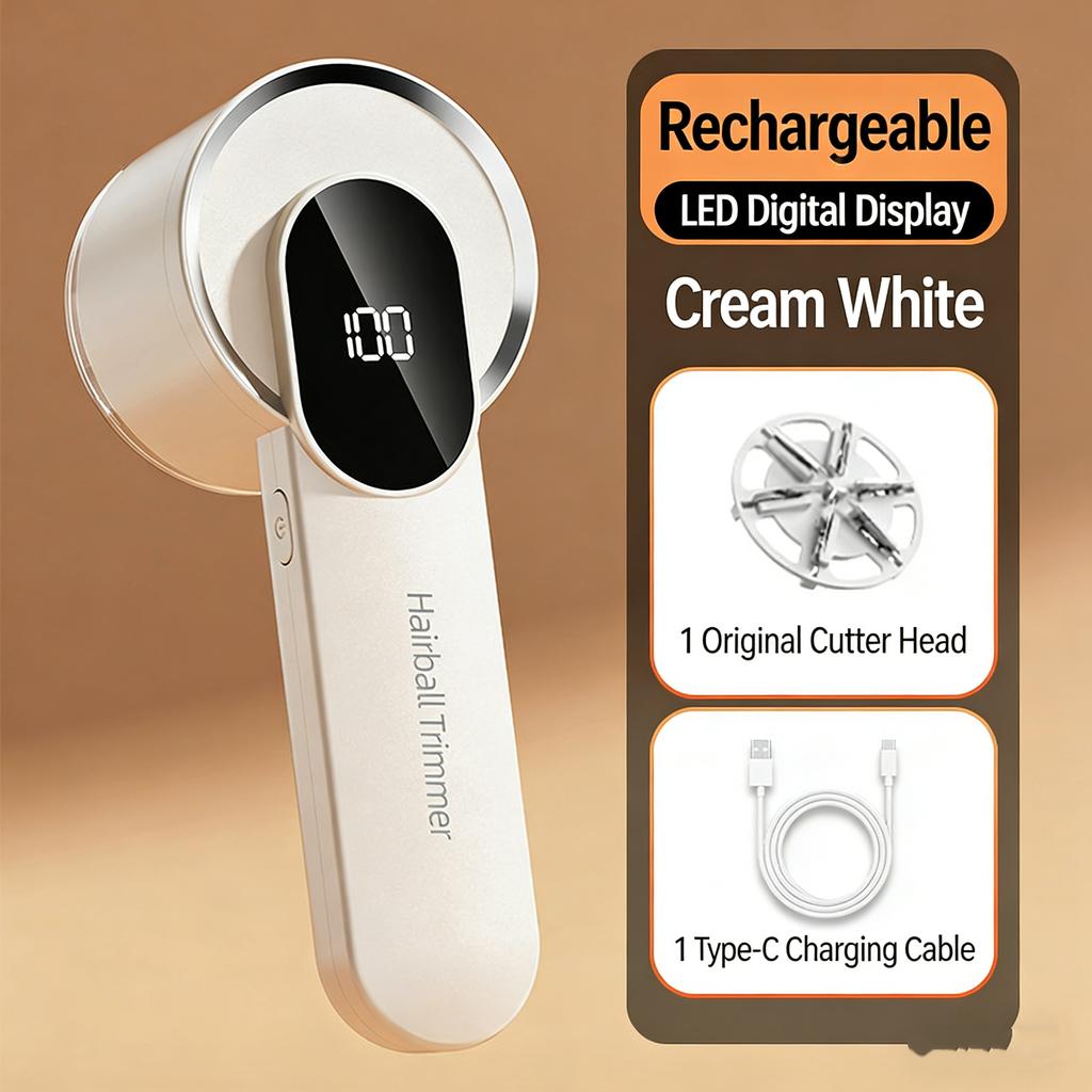 Lint Remover for Clothes LED Digital Electric Pellet Fluff Remover Hair Ball Trimmer USB Rechargeable Fuzz Fabric Shaver Sweater