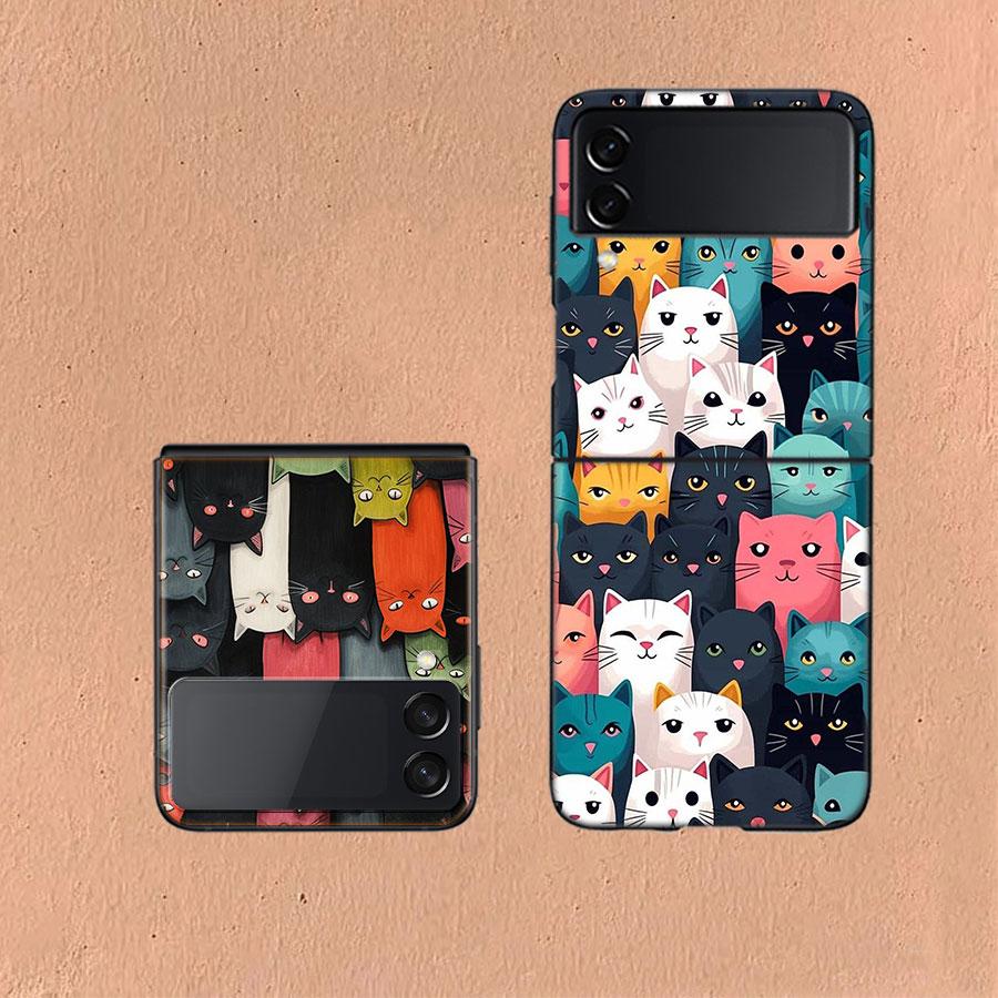 Kindle of Kittens For Samsung Galaxy Z Flip 5 4 3 Case Shockproof Hard Cover Phone Z Flip 6 7 5G Z Flip 5 4 5G TPU PC Hard Coq