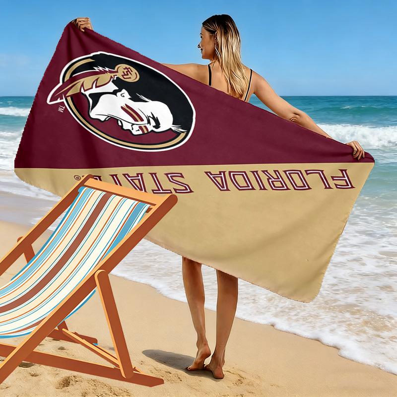 Florida State Seminoles Print Beach Towel, Large Soft Quick Dry Towel for Beach Camping Swimming