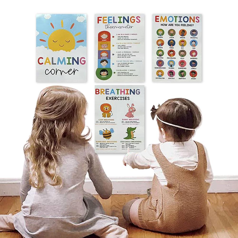12 Calming Corner Posters For Classroom Feelings Wheel Poster Calm Down Corner Mental Health Poster for School Office