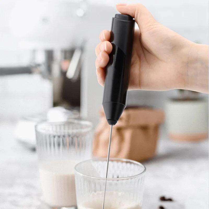 Electric Milk Frother 1PC Small Handheld Wireless Whisk Coffee Creamer Egg Milk Stirring Stick Home Office