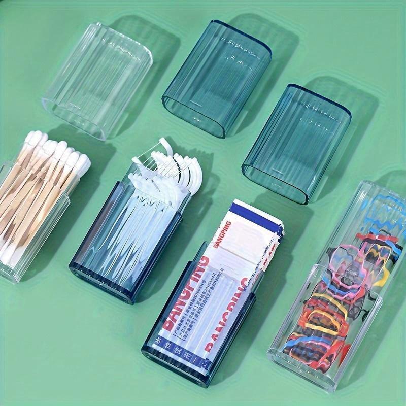 Transparent Travel Storage Box Perfect Bathroom Organizer & Cotton Swab Holder
