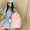 Large Capacity Bow Backpack Solid Color Nylon Shoulder Bag Trendy Korean Style School Bag  Children
