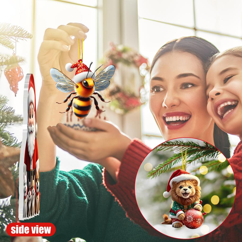 2D Weihnachtsschmuck, Flacher Weihnachtsbaum aus Acryl, Heimdekoration, Anhänger für den Weihnachtsbaum