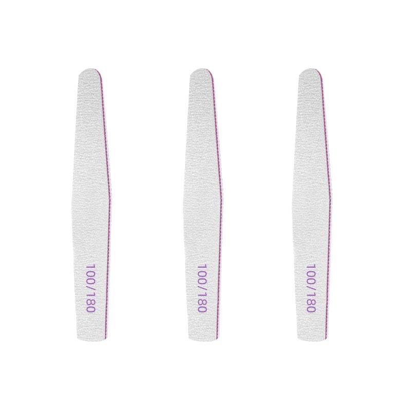 New Nail File Bufer 100/180 Grit Half Moon Nails Files Sanding Grinding Double Side Sandpaper Nail Manicure Tool ZJC04
