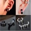 2pcs 316L Fashion Stainless Steel Cuff Earring, Non Piercing Hoop Earring Clip On Earring Fake Piercing Earring Hoop CLE