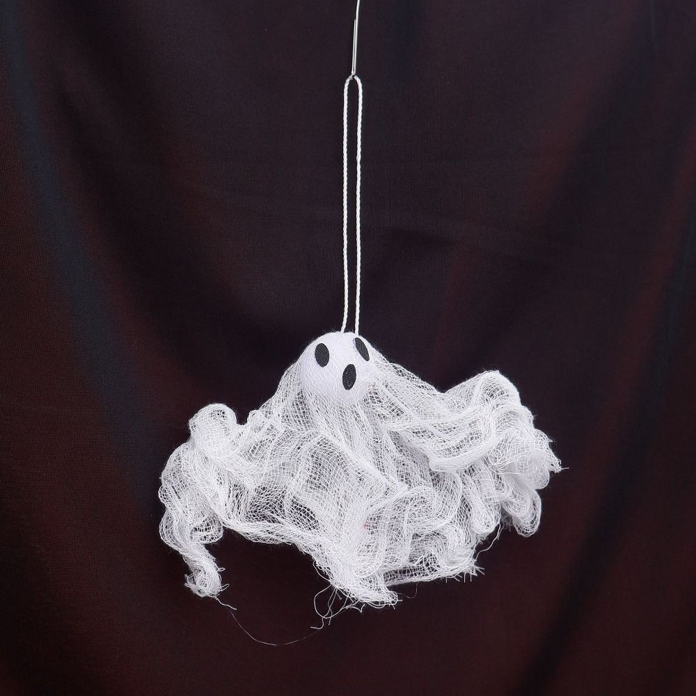 6pcs Spooky Props White Ghost Pendant Trick or Treat Ghost Hanging Ornament  Halloween Festival