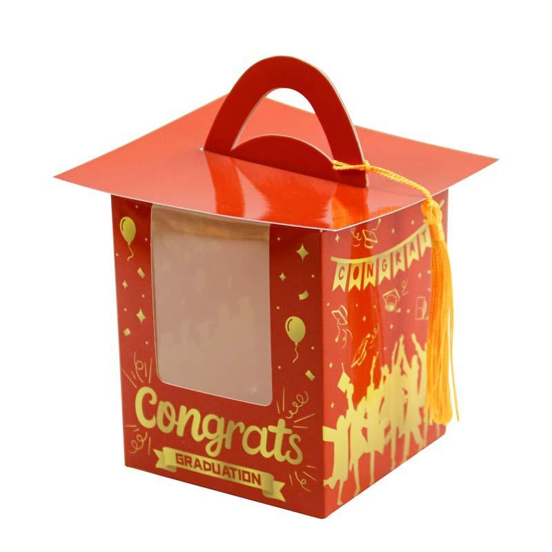 

Graduation Season Muffin Box Inner Holder 1 Piece Graduation Party Gift Return Gift Box Multi-Color Window Carton