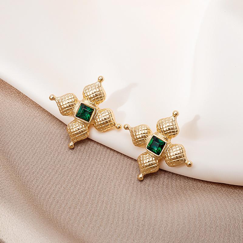 BLINGBAY 2023 Damen Ohrringe Retro Grün Kristall Stein Tropfenform Accessoires Modeschmuck Accessoires Ohrringe Moderner Schmuck Geschenke