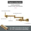 Pot Filler Faucet Wall Mounted Kitchen Mixer Solid Brass Swivel Spout Hot And Cold Water With Dual Handle