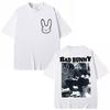 Rapper BAD BUNNY Vintage T Shirt Men Women Hip Hop Fashion High Quality T-shirts Oversized Cotton T Shirts Streetwear Gifts