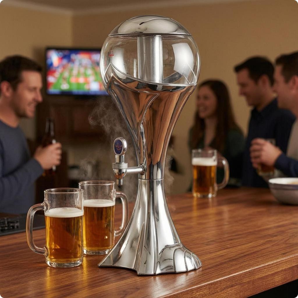 Beer Dispenser Pedestal Base Lighted Beverage Side Yellow 1.5L