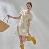 Sancai 100% Cotton Embroidered V-Neck A-line Dress