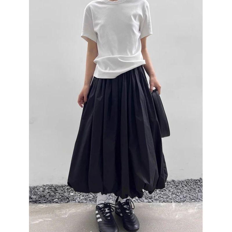 High-waisted Lantern Skirt Skirt High Waist Bud Lantern Dress Skirt Mid-Length Skirt for Women