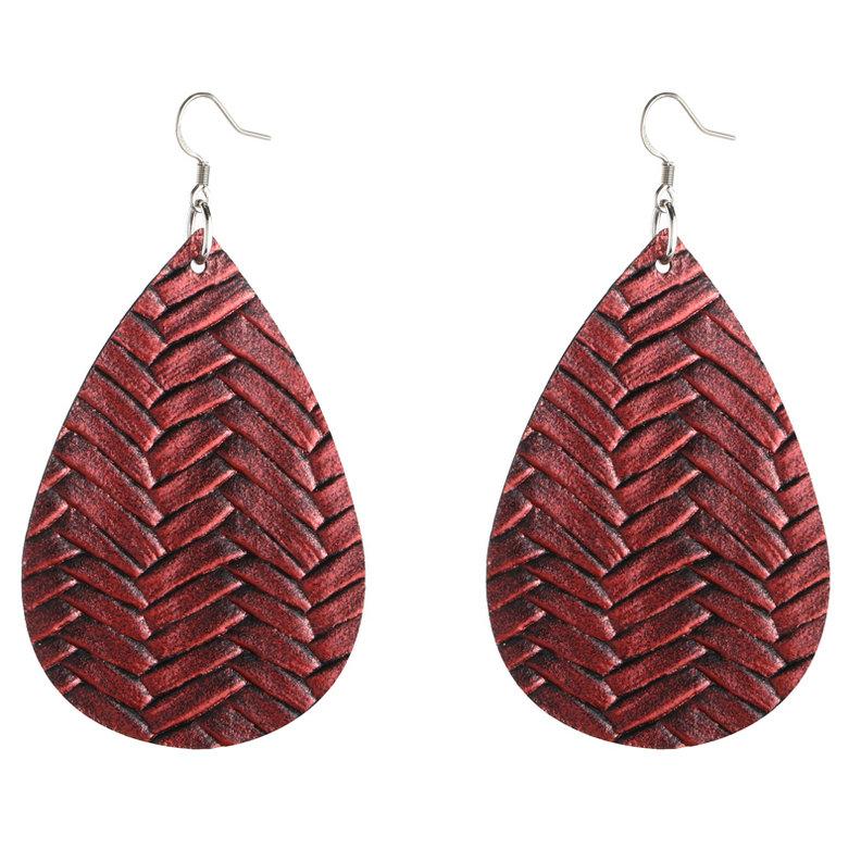 Fashion 29 Colors Teardrop Leather Earrings Lightweight Drop Earings Zircon Antique Dangle Earrings For Women Gifts Wholesale