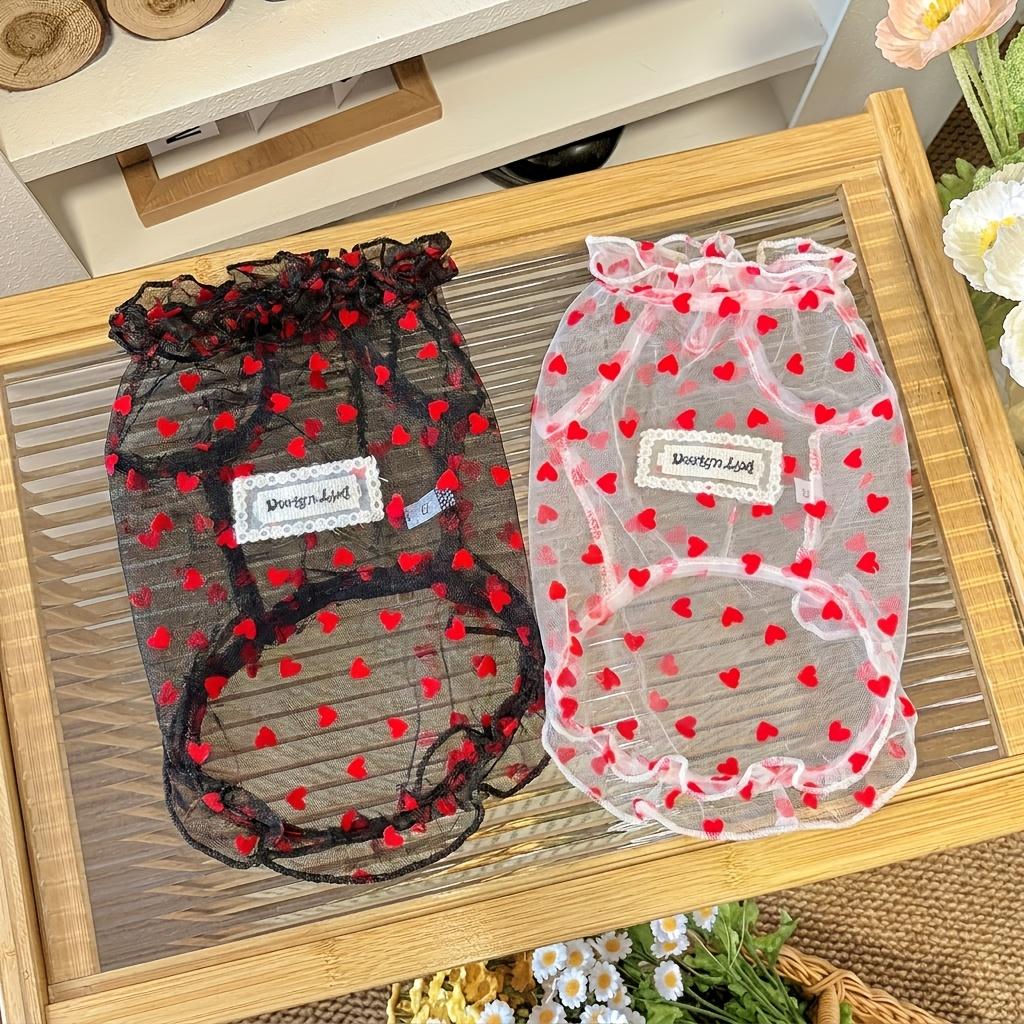 Summer Floral Mesh Dog Cat Shirt Breathable Sheer Pet Vest for Small Dogs Cats Cute Flower Print Puppy Kitten T-Shirt