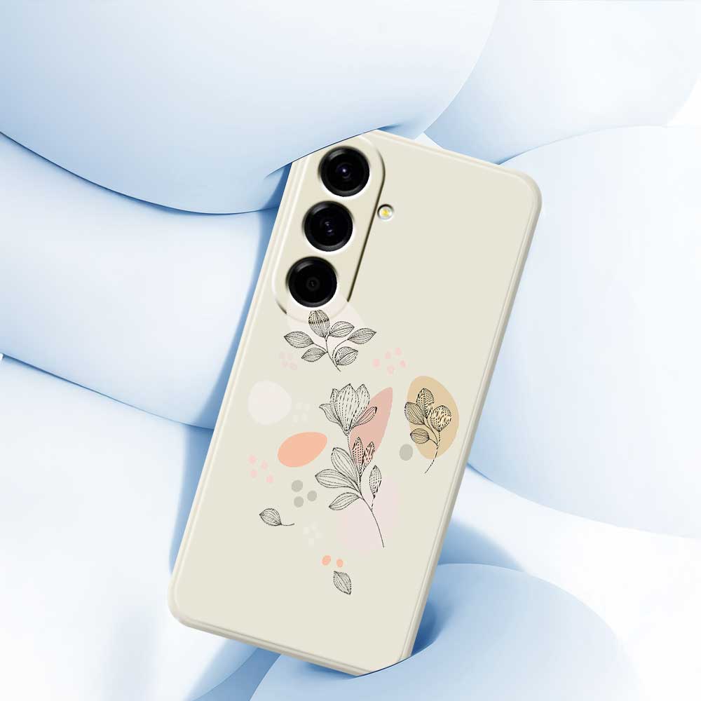For Samsung Galaxy A56 5G Case Sketch Leaves Pattern Printing Straight Edge TPU Phone Back Cover